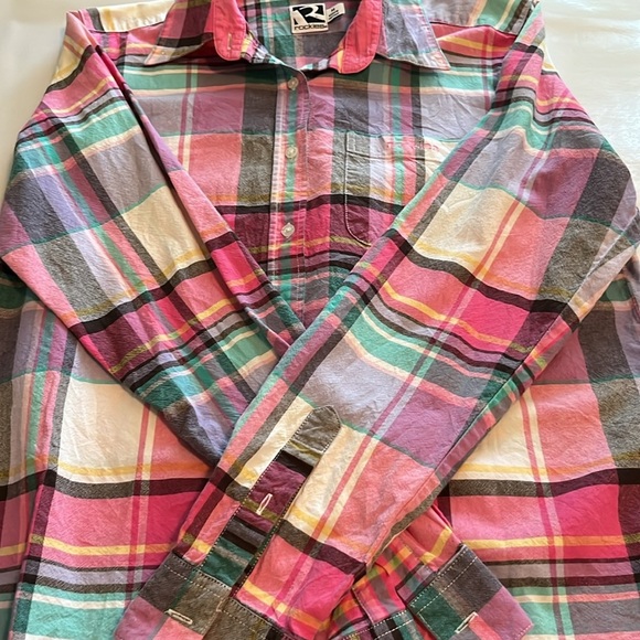 Rockies Long Sleeve Western Style Button Down Plaid Shirt Size M - Picture 15 of 16